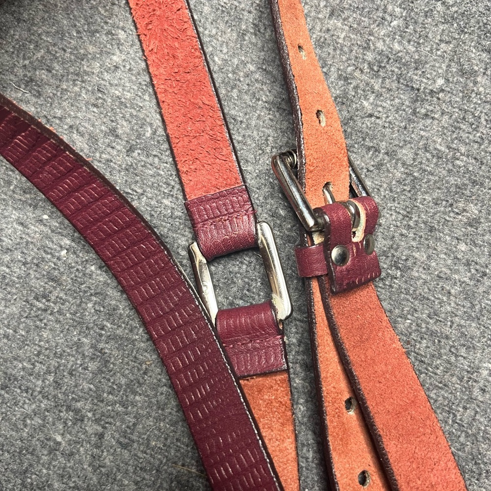 Elegant Burgundy Genuine Leather Belt - Picture 5 of 7